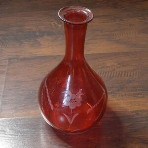 Beautiful red glass vase